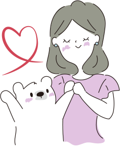 しろくまと女性のイラスト