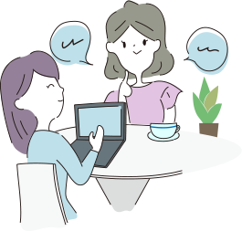 打ち合わせする女性のイラスト