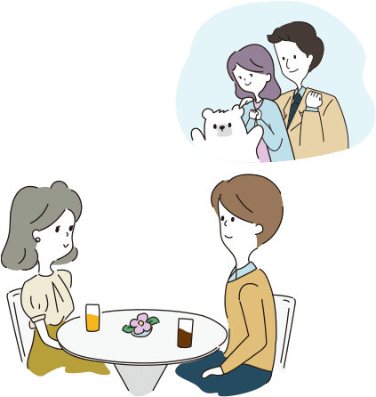 お見合いをするイラスト