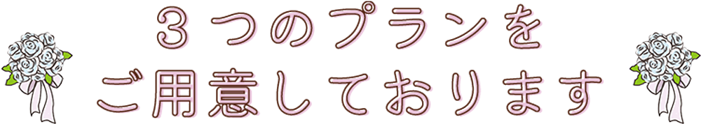 ３つのプランをご用意しております